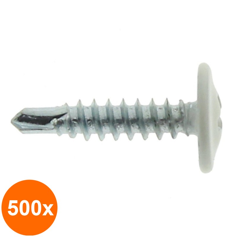 Set 500 x Surub Autoforant Cap Special Plat+saiba Otel Vopsit-4.2x19 R 7043