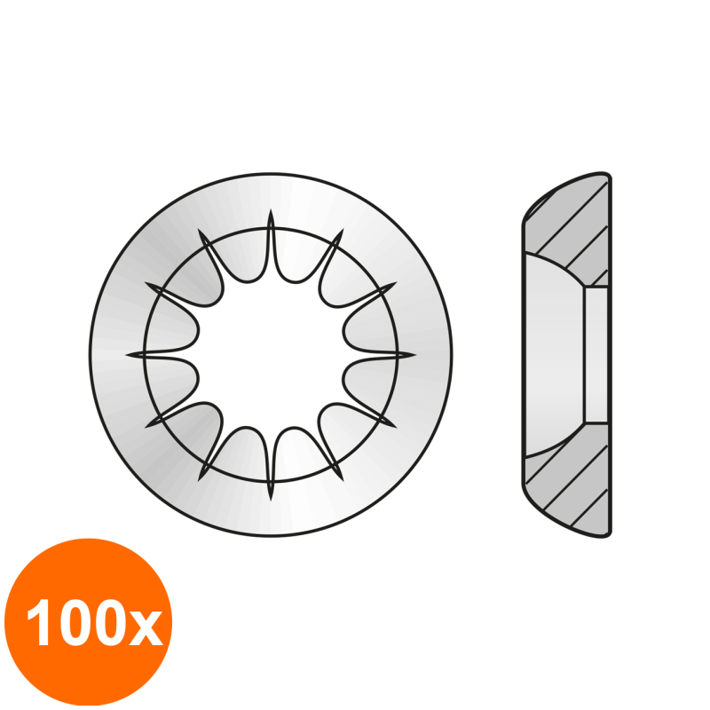 Set 100 x Saiba Rozeta Forma R4 Alama Nichelat-7 X12 X3.4