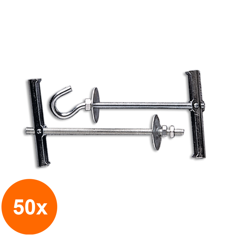 Set 50 x Fixari Clape+arc Pentru Placi M4x75 Carlig