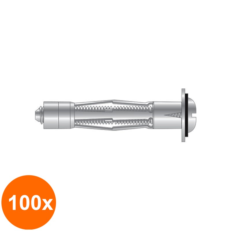 Set 100 x Dibluri Rigips Metalice De Expansiune Surub M5 x 52