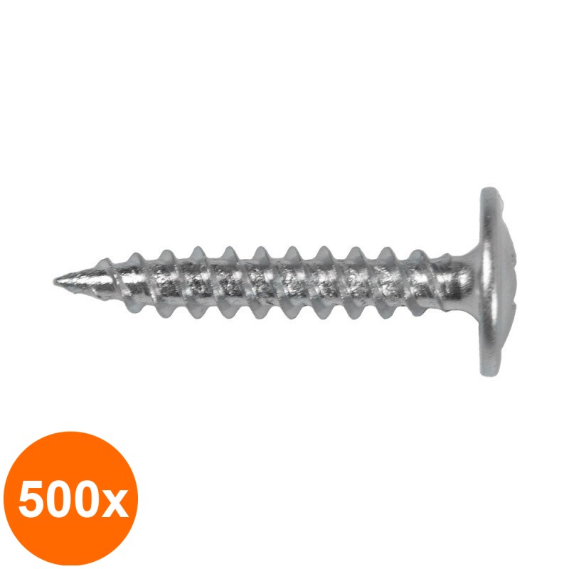 Set 500 x Surub Cap Plat pentru Lemn Otel, 3.5 x 25 / 22