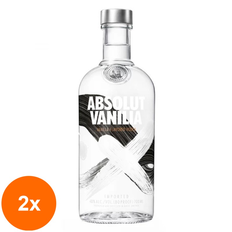 Set 2 x Vodca Absolut Vanilia, 40% Alcool, 0.7 l