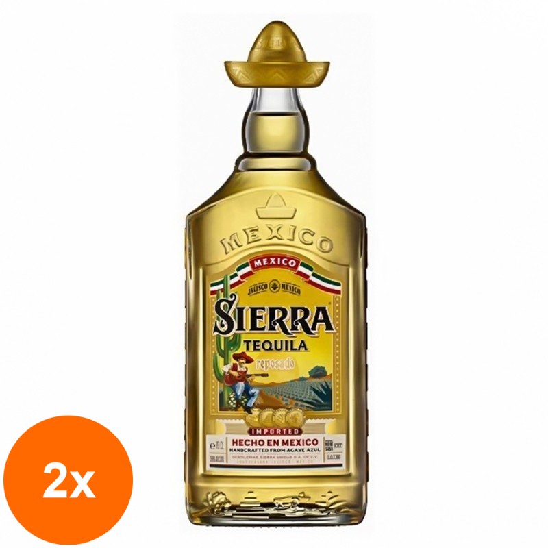 Set 2 x Tequila Sierra Repposado, 38% Alcool, 0.7 l