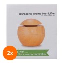 Set 2 x Difuzor Aromaterapie, Rotund, Maro