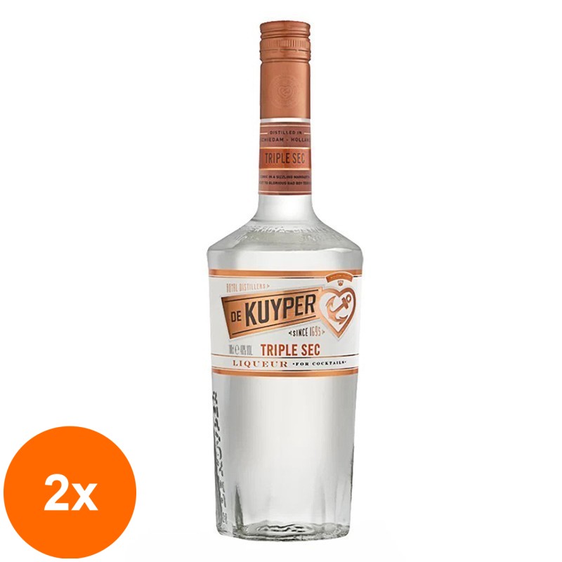 Set 2 x Lichior De Kuyper, Triple Sec, 40% Alcool, 0.7 l