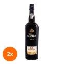 Set 2 x Vin Porto Cruz, 20 Ani, 20% Alcool, Cutie de Lemn, Rosu, 0.75 l