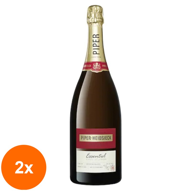 Set 2 x Sampanie Extra Brut Essentiel Piper Heidsieck 12% Alcool, 1.5 l