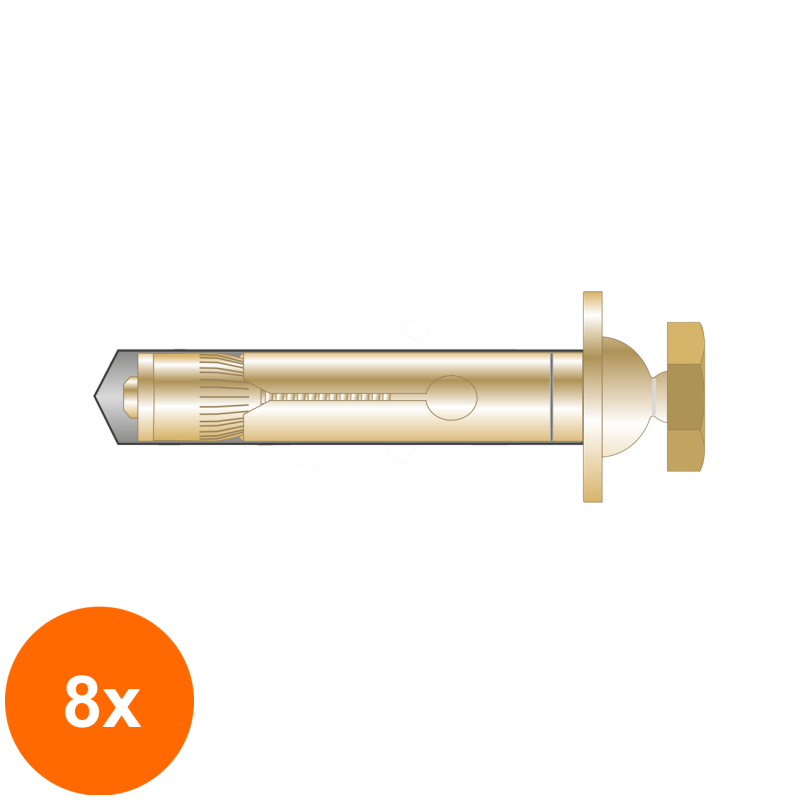 Set 8 x Conexpand Inviolabil Cap Sferic "index"-m 6x45 8