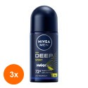 Set 3 x Deodorant Roll-on, Nivea Men Deep Sport, 50 ml