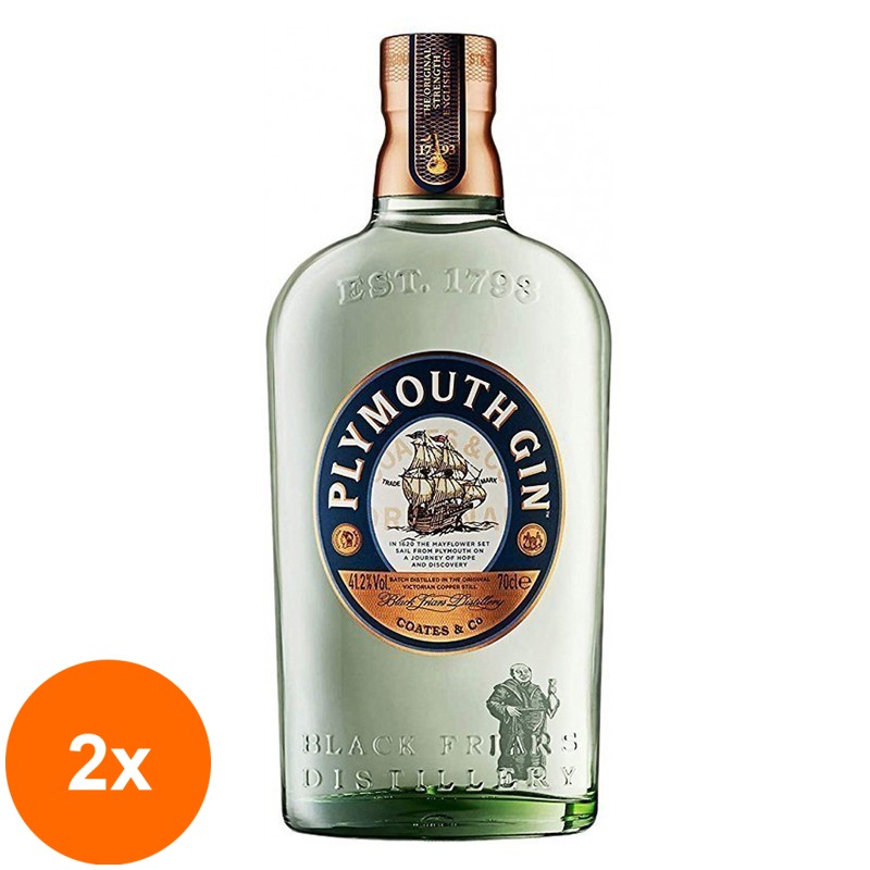 Set 2 x Gin Plymouth, 41.2% Alcool, 0.7 l