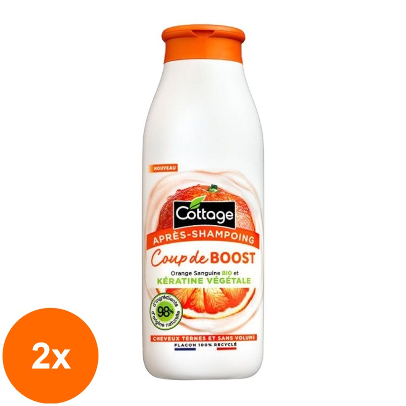 Set 2 x Balsam pentru Par Cottage, Boost, Portocale si Keratina, 250 ml