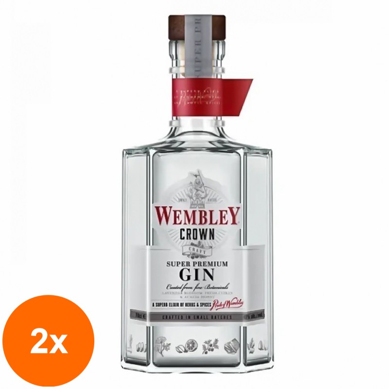 Set 2 x Gin Wembley Crown, 40% Alcool, 0.7 l