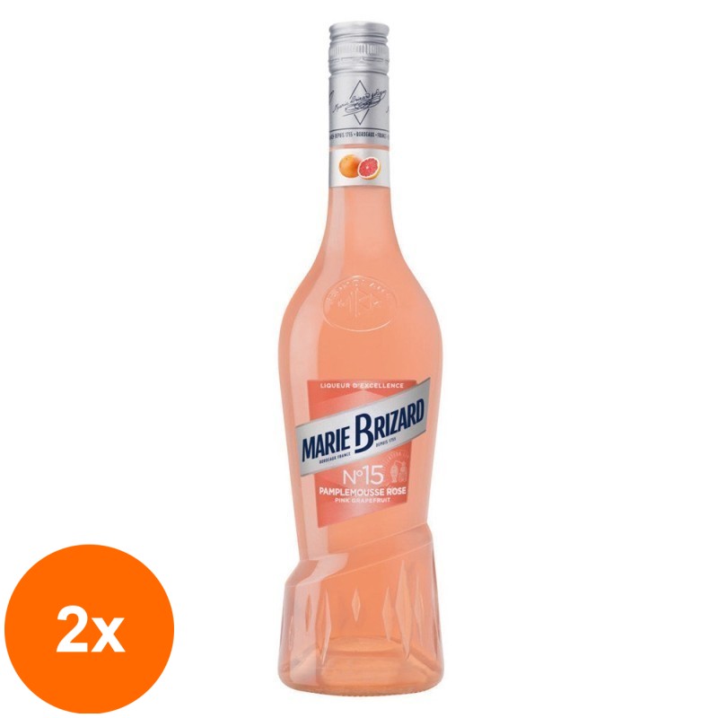 Set 2 x Lichior Grapefruit Roz Marie Brizard, 15% Alcool, 0.7 l