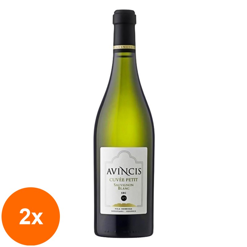 Set 2 x Vin Avincis Cuvee Petit Sauvignon Blanc, Alb Sec, 0.75 l