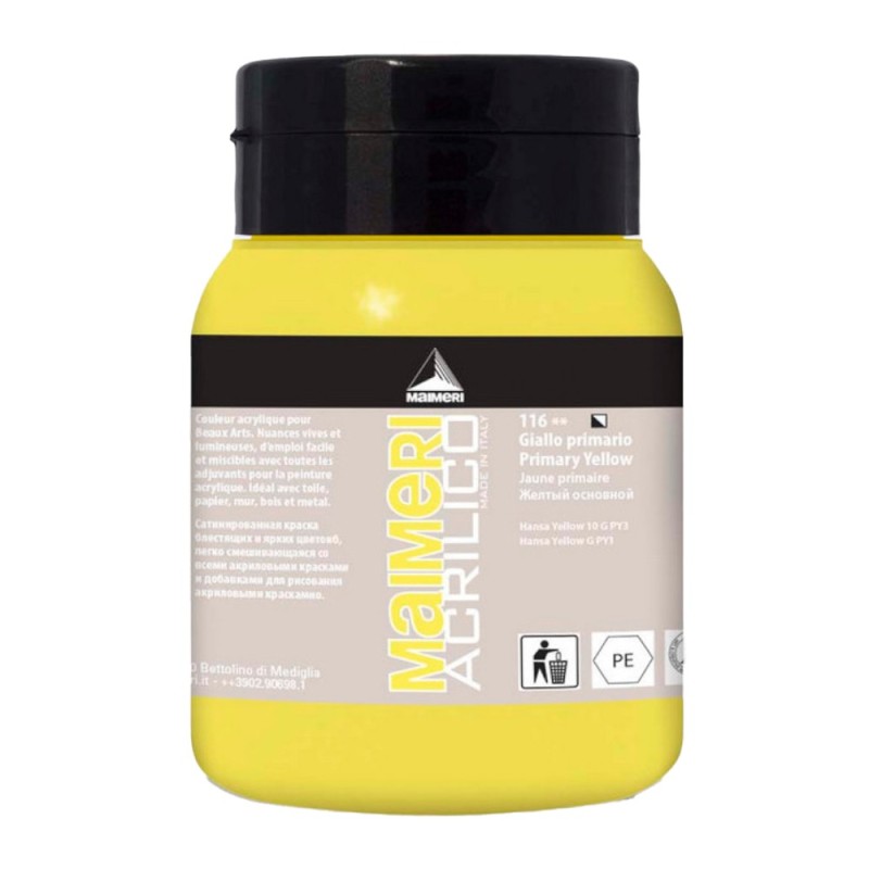 Culoare Acrilica, Primary Yellow, 500 ml, Acrilico Maimeri