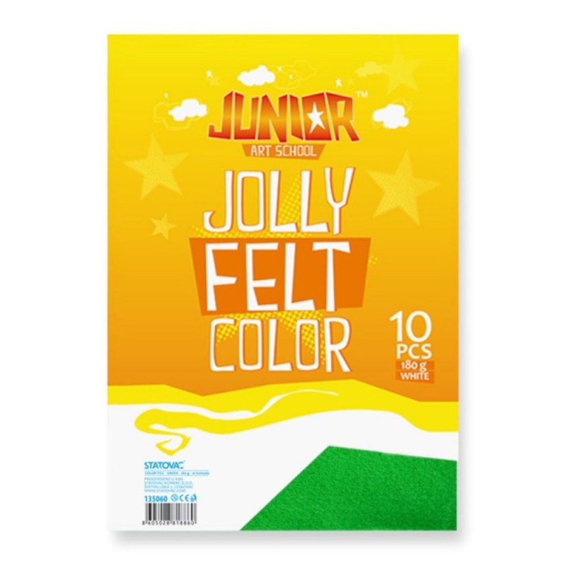 Fetru Colorat, Statovac, Format A4, Verde, 10 Coli