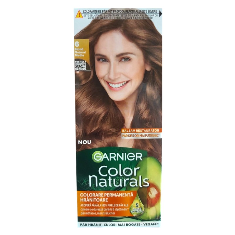 Vopsea de Par Permanenta Garnier Color Naturals 6 Blond Mediu Natural, 110 ml