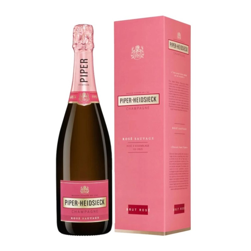 Sampanie Rose Piper Heidsieck, Sauvage Caviste, 12% Alcool, Cutie Carton, 0.75 l