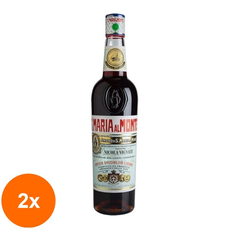 Set 2 x Bitter Caffo, Amaro Di Santa Maria Al Monte, 40% Alcool, 0.7 l