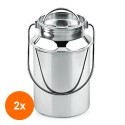 Set 2 x Oala din Inox pentru Lapte cu Capac si Maner, 5 l, Grunberg