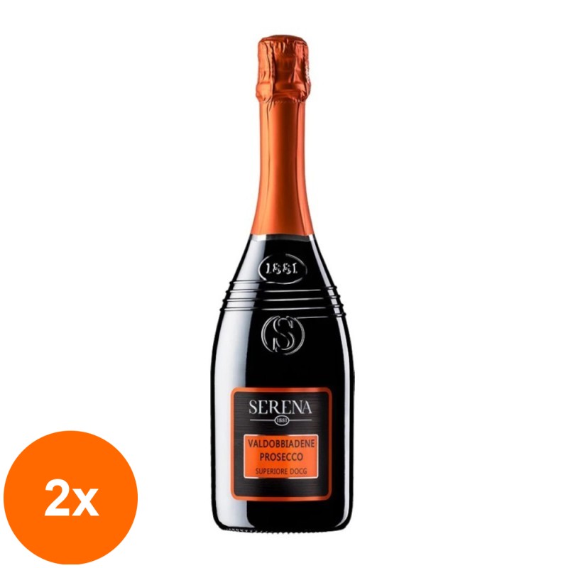 Set 2 x Prosecco Serena Wines 1881, Valdobbiadene Superiore, Extra Dry, DOCG, Alb, 0.75 l