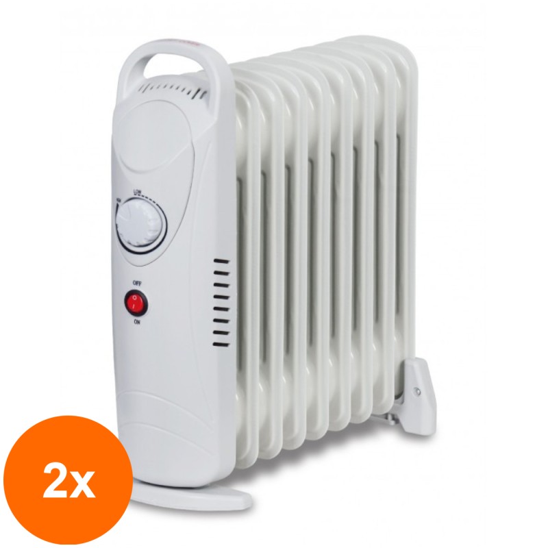 Set 2 x Calorifer Electric cu 9 Elementi, 1000 W, 41 x 13 x 42.5 cm, Grunberg