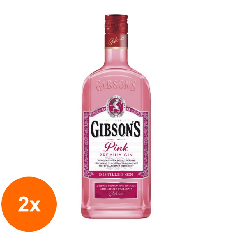 Set 2 x Gin Gibson's Pink, 37.5% Alcool, 0.7 l