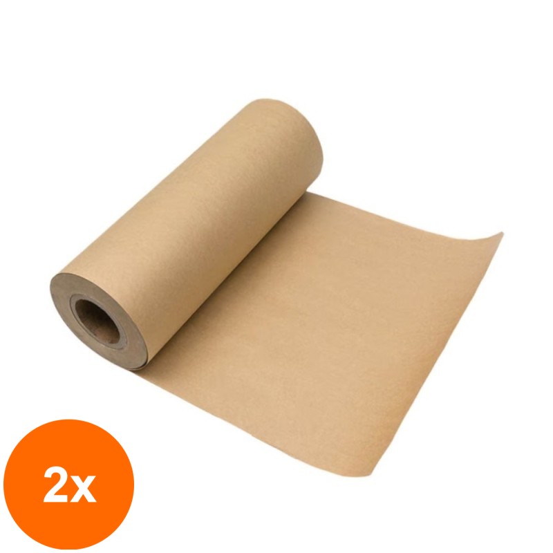 Set 2 x Hartie Kraft pentru Protejarea Suprafetelor, Natur, 80 cm