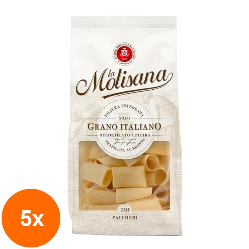 Set 5 x Paste Paccheri Rigate La Molisana, 500 g