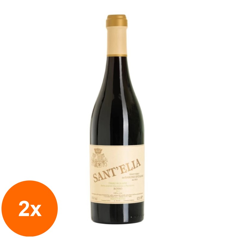 Set 2 x Vin Feudi Barone Spitaleri, Sant'Elia Rosso Pinot Noir IGT, Sicilia, 2013, Rosu, 0.75 l