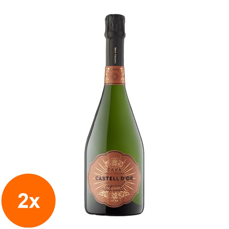 Set 2 x Vin Spumant Castell D'or Cava Brut, Nature Gran Reserva Imperial, Brut, 0.75 l