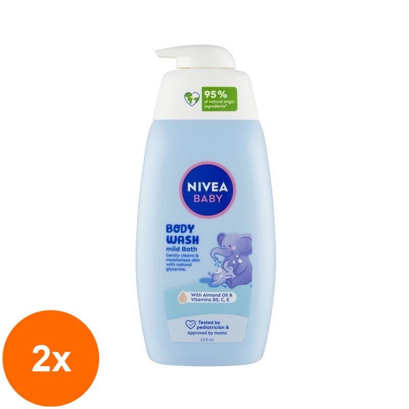 Set 2 x Gel de Dus, Nivea Baby, Ingrijire Delicata, 450 ml