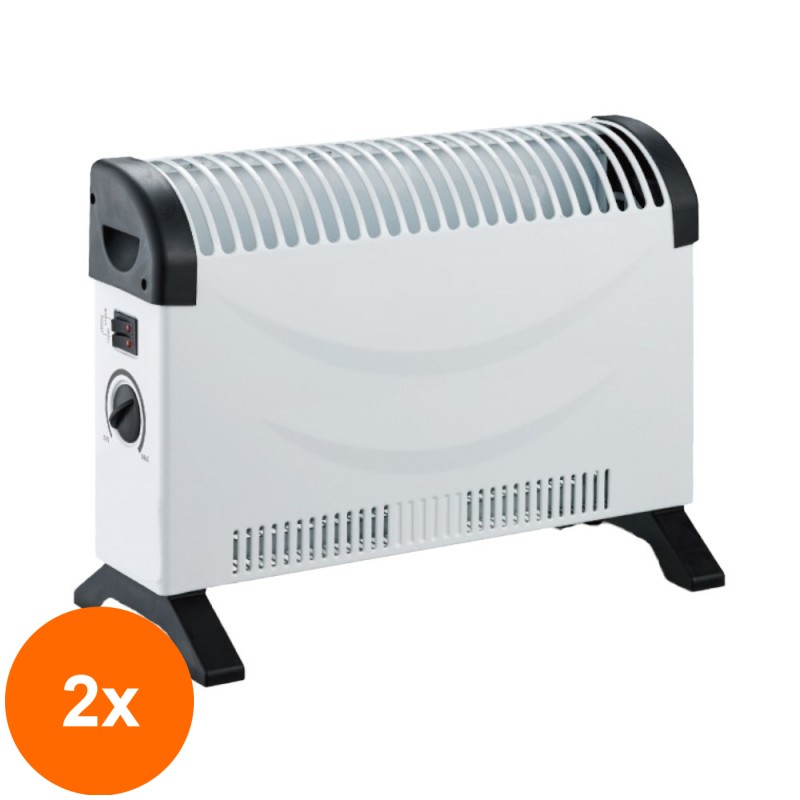 Set 2 x Convector Electric cu Termostat Reglabil, Protectie Supraincalzire, Max 2000 W, Victronic