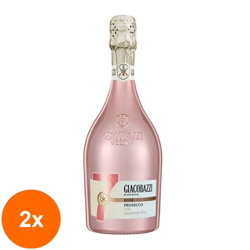 Set 2 x Prosecco Giacobazzi, 7 Brut DOC, Rose, 0.75 l