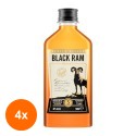 Set 4 x Whisky Black Ram, Premium Blended, 3YO, 40% Alcool, 0.2 l