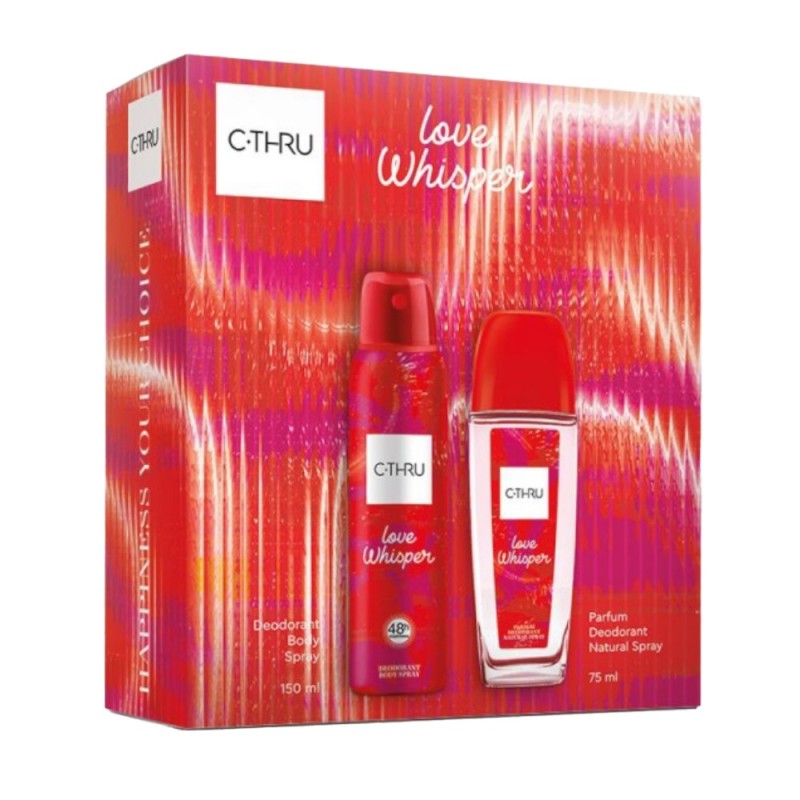 Set Cadou C-Thru Love Whisper, Parfum Deodorant Spray pentru Corp 75 ml si Deodorant Spray pentru Corp 150 ml