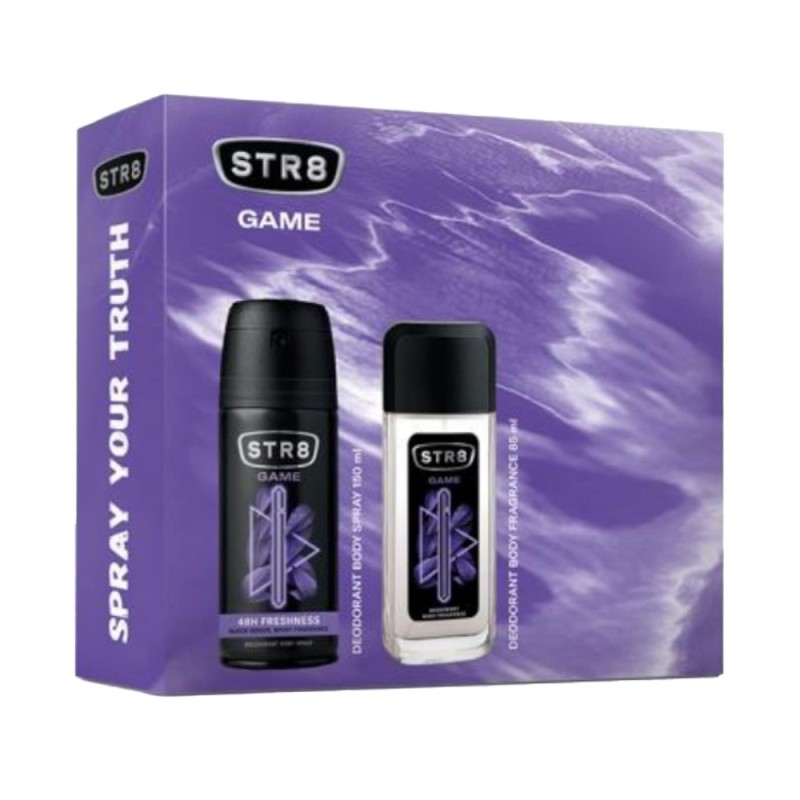 Set Cadou STR8 Game, Apa de Toaleta 85 ml si Deodorant Spray pentru Corp 150 ml