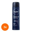 Set 3 x Deodorant Spray Men Deep Darkwood Nivea Deo 150 ml