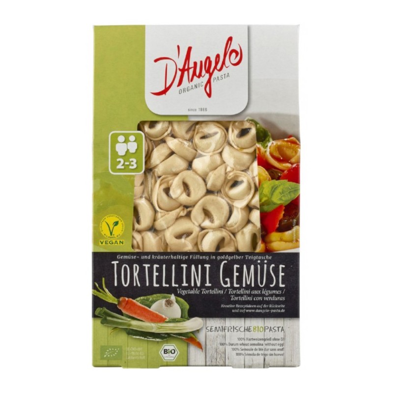 Tortellini Bio cu Legume, D'angelo Pasta, 250 g 