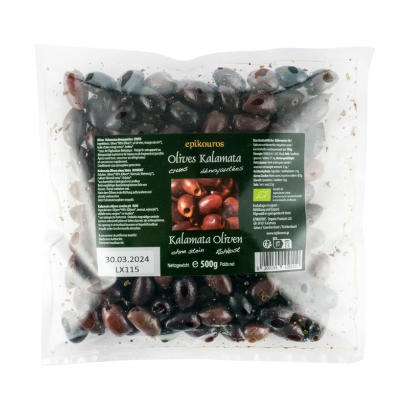 Masline Kalamata Bio, Crude, fara Samburi, Epikouros, 500 g