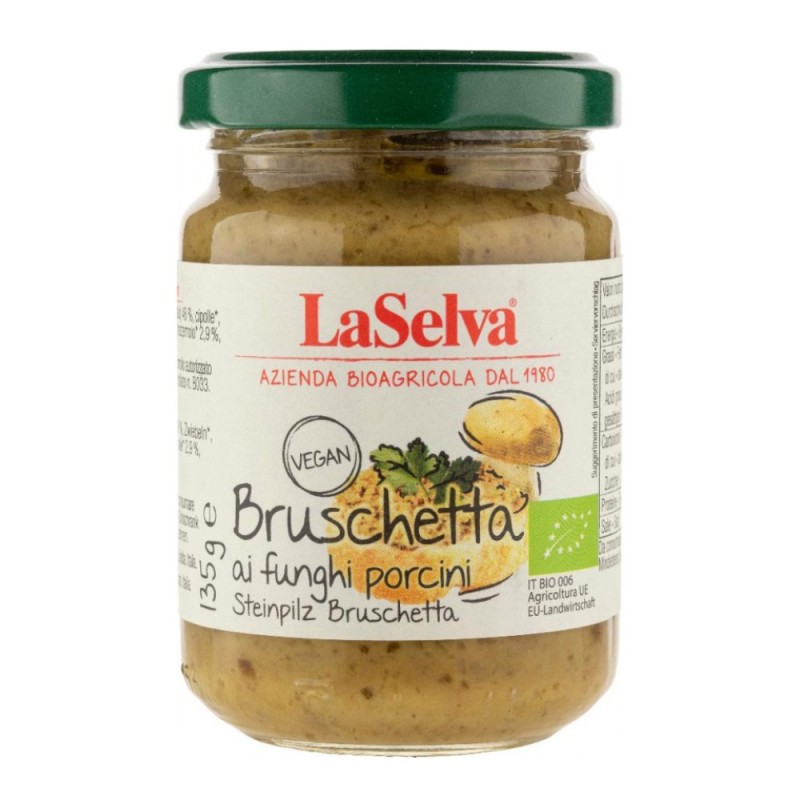 Pasta Bio Bruschetta pe Baza de Ciuperci Porcini, LaSelva, 130 g