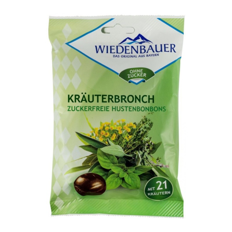 Bomboane cu 21 Plante Medicinale Wiedenbauer, fara Zahar, 75 g