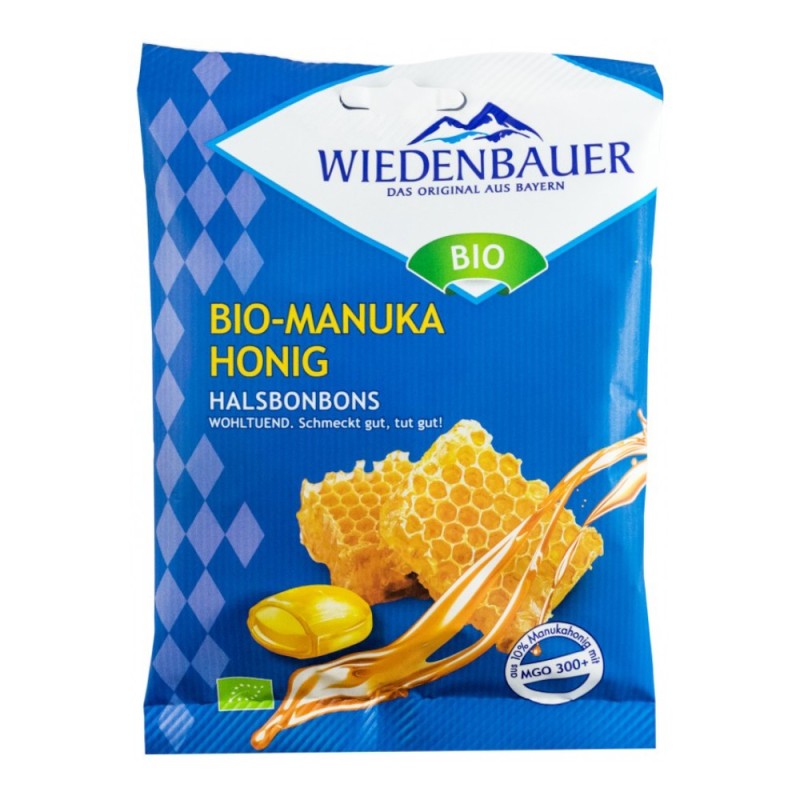 Bomboane Bio cu Miere de Manuka, Wiedenbauer, 60 g 