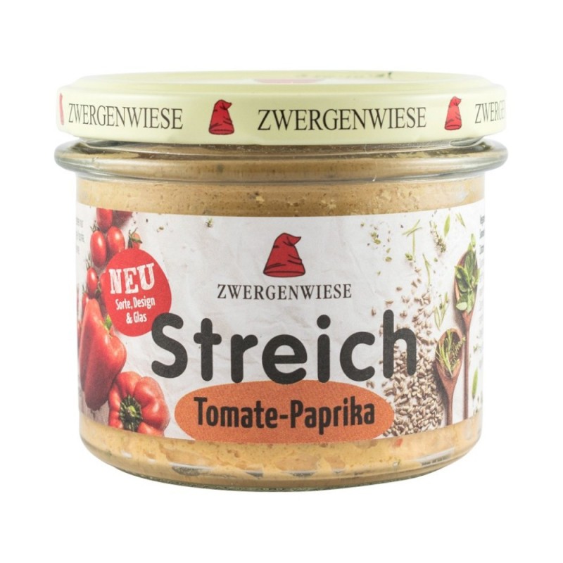 Crema Tartinabila Bio Vegetala cu Rosii si Ardei, Zwergenwiese, 180 g 