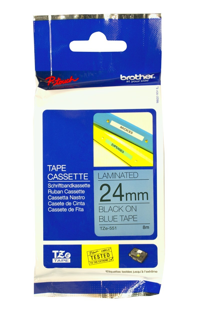 Banda Originala Brother 24mm x 8m Negru-Albastru TZE551