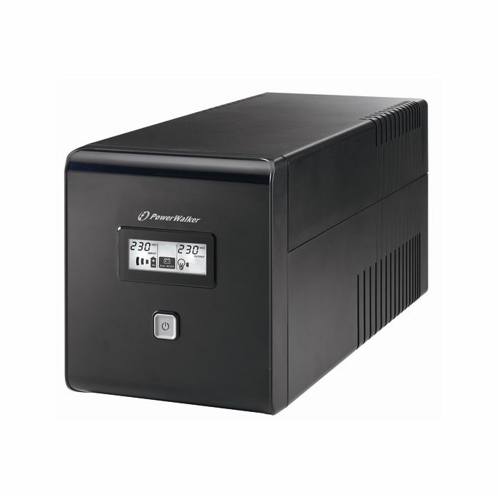 UPS Line Interactiv 1000VA/600W, Iesire 2xshuko, Baterie 2x12v/7ah Powerwalker