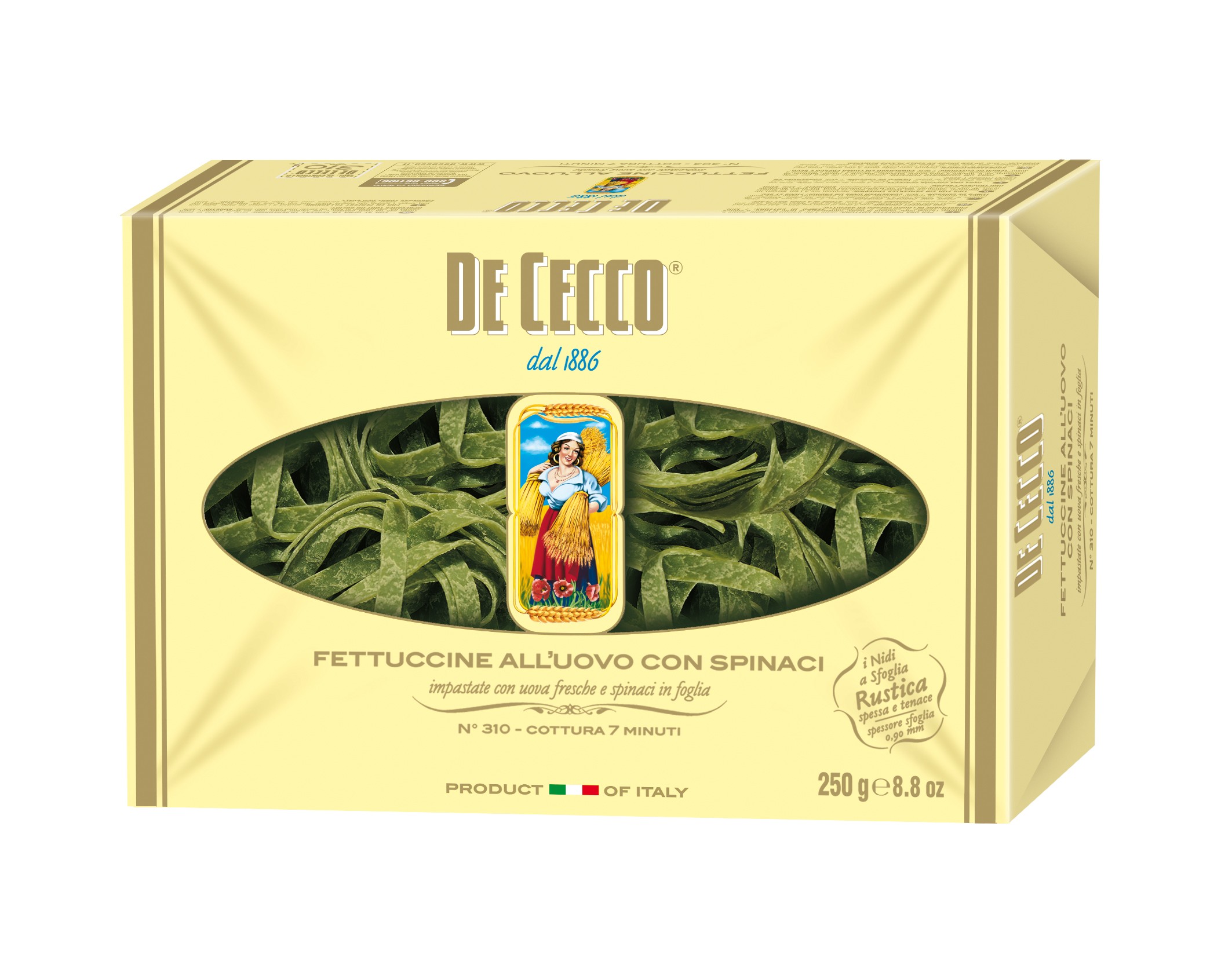 De Cecco - Paste Fettucine cu Spanac si Ou 250g