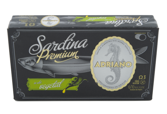 Adriano - Sardine Premium in Ulei Vegetal 90gr