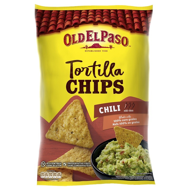 Tortilla Chips, Chipsuri fara Gluten, Old El Paso Chili 185g