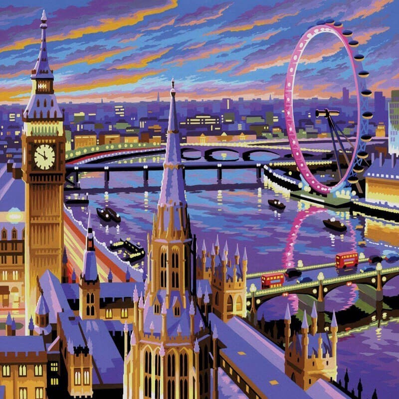 Pictura pe Numere Londra, 12 Culori, 30 x 40 cm